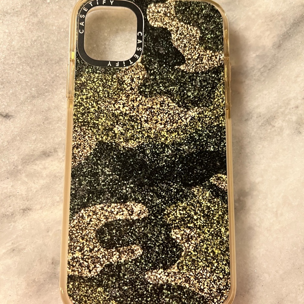 Casetify IPhone 11 phone case! Like new! Super cute camo glitter